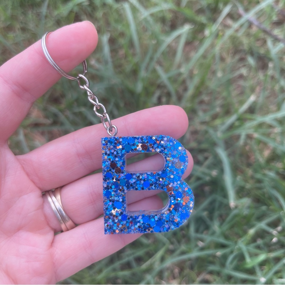 Initial Keychain Handmade With Resin